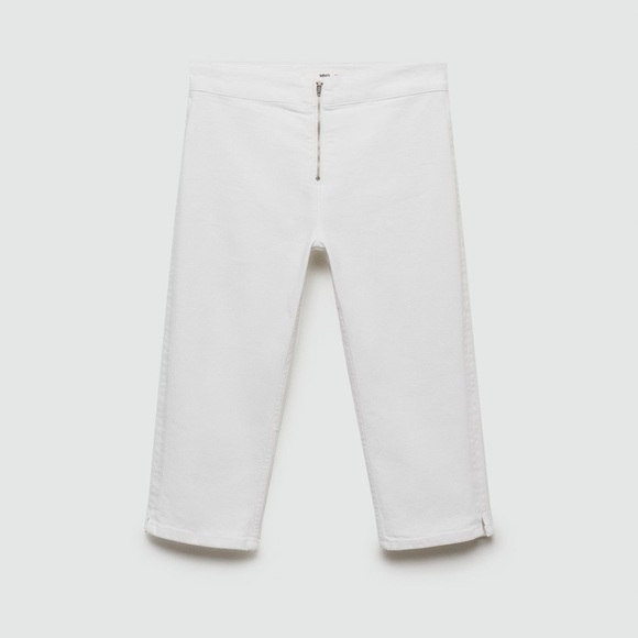 Mango White slim fit Capri jeans with zip NWT - Picture 2 of 4